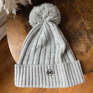 Light gray Michael Kors Beanie with Pom Pom